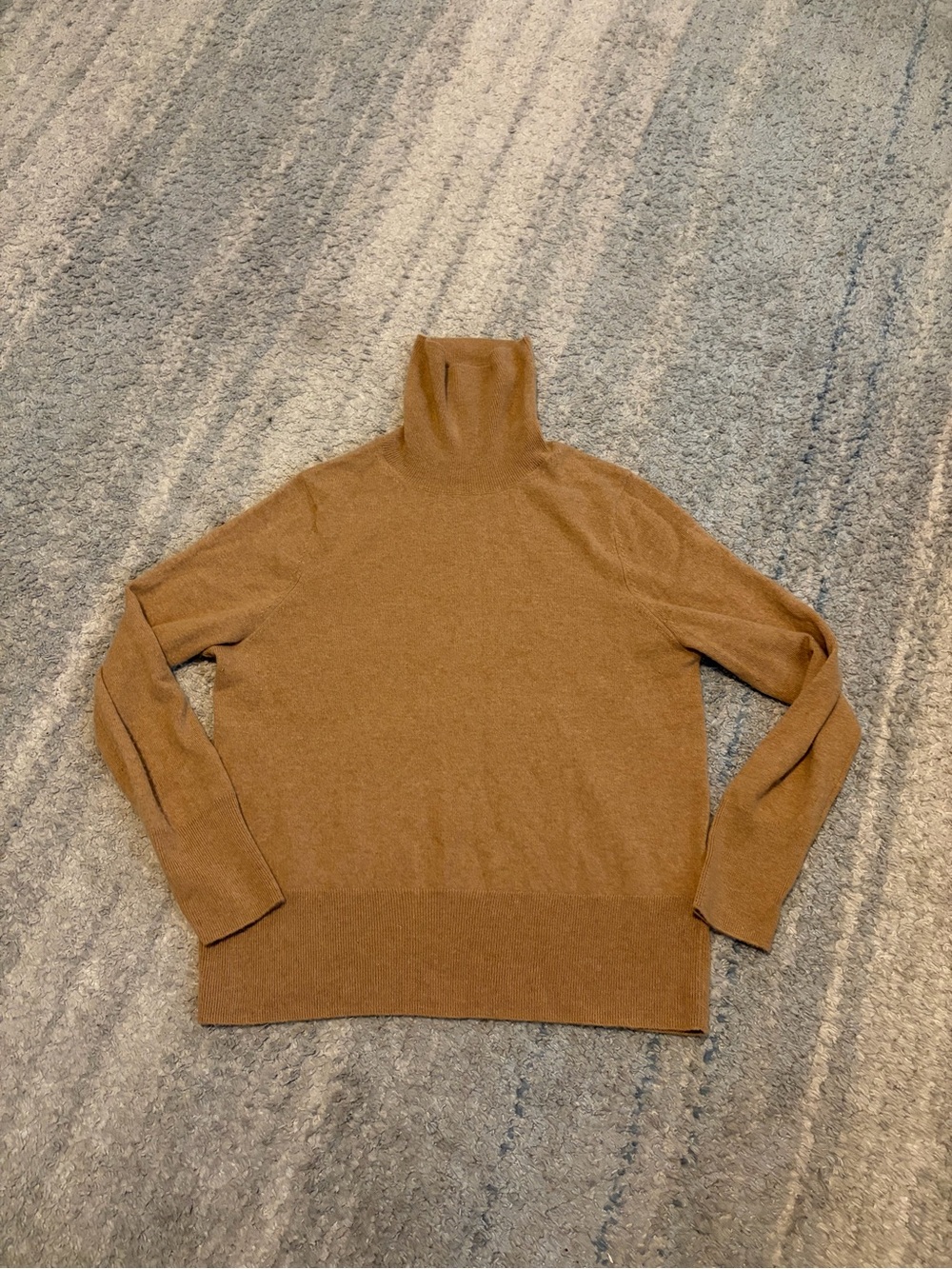 Banana Republic 100% Cashmere Turtleneck Sweater Camel Tan Brown Women XL Luxury
